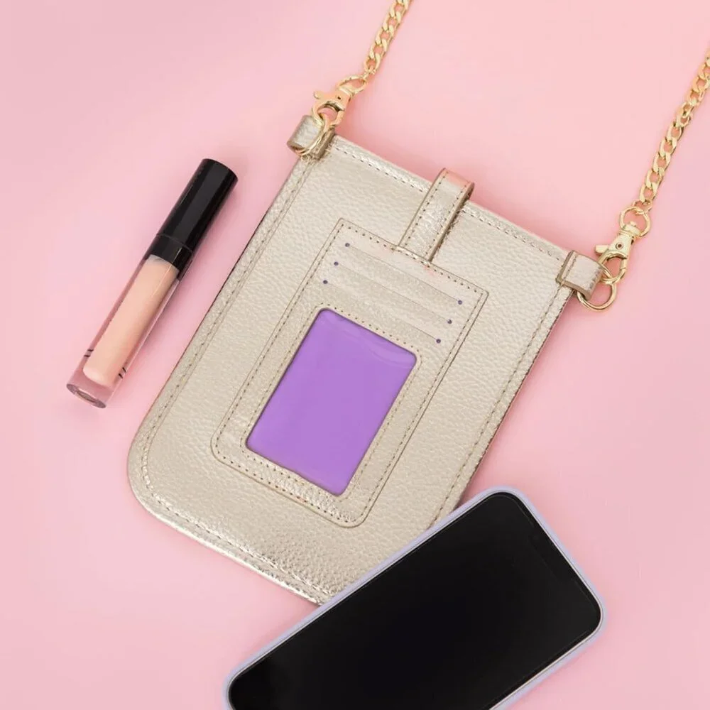 Crossbody Phone Purse Leatherette Compact Wallet with Card Slots ID Window